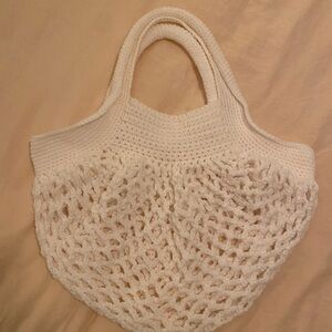 Handmade Elegant White Crochet Tote Bag